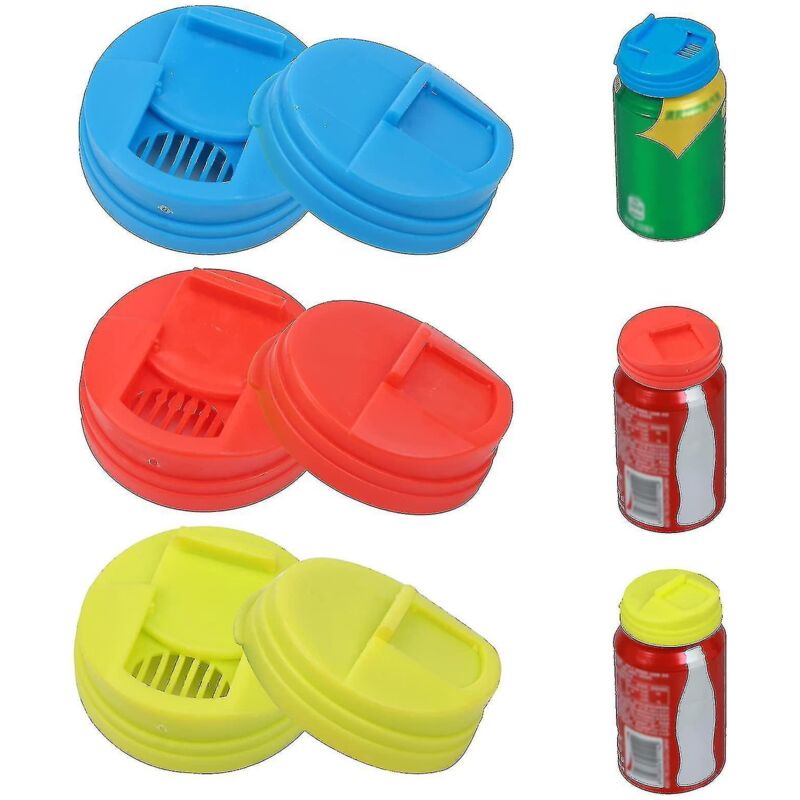 Set Mit 6 Auslaufsicheren, Wiederverwendbaren Pressdeckeln Für Limonaden- Und Bierdosen, Für Kohlensäurehaltige Getränke.