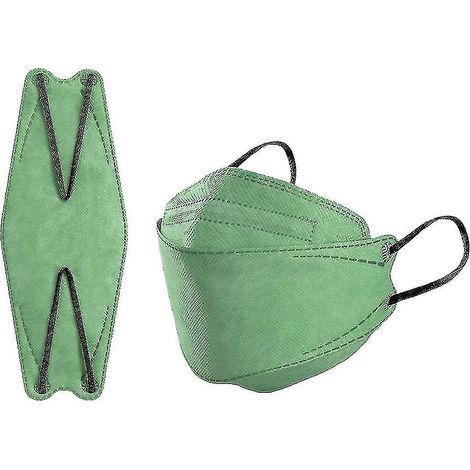 Packung Mit 50 Kn95-masken Für Erwachsene, Morandi Ffp2 4-lagige Schutzmasken, Grüne Kf94-masken