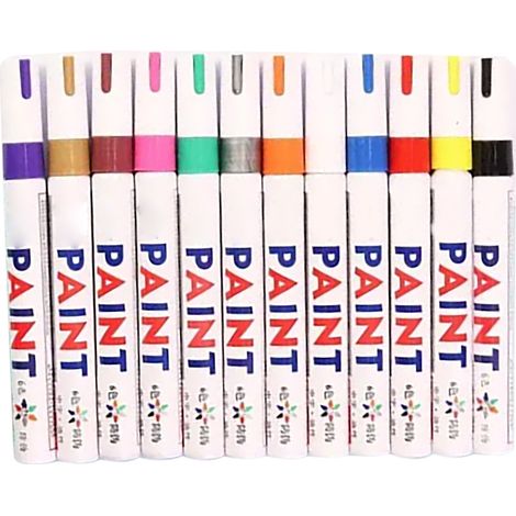 12 Schnelltrocknende Graffiti-marker – 12 Leuchtende Und Wasserfeste Farben Für Glas, Holz Und Metall