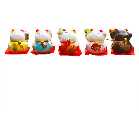 Farbenfrohe Und Niedliche Maneki-neko-figuren Für Auto, Büro Oder Regal – Glückskatze