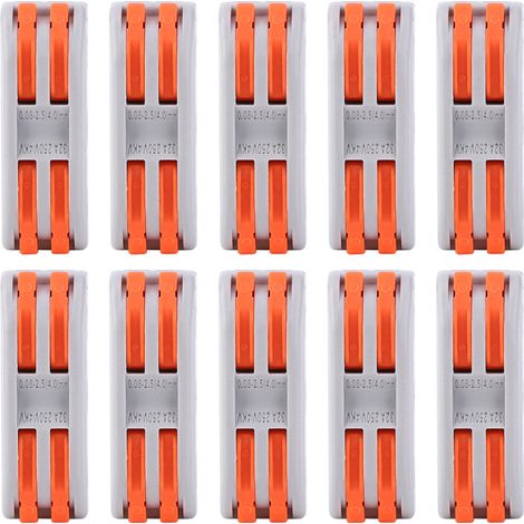 10 Stück Pct2-2-knopfdrahtverbinder, 2-in-2-ausgangs-schnellanschlussklemme Für Einfarbige Klemmenverdrahtung