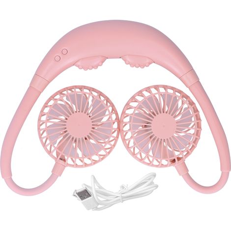 Tragbarer U-förmiger Nackenventilator Mit Farbigen Lichtern Und 3 Einstellbaren Geschwindigkeitsstufen