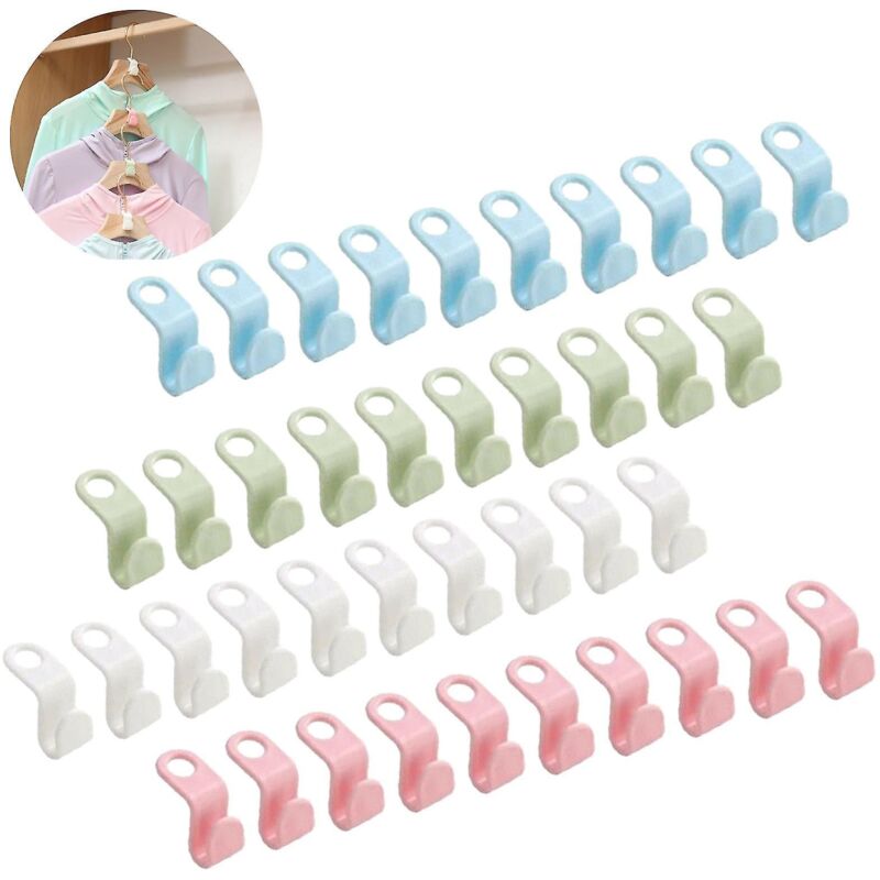 Set Mit 40 Platzsparenden Kleiderschrankhaken