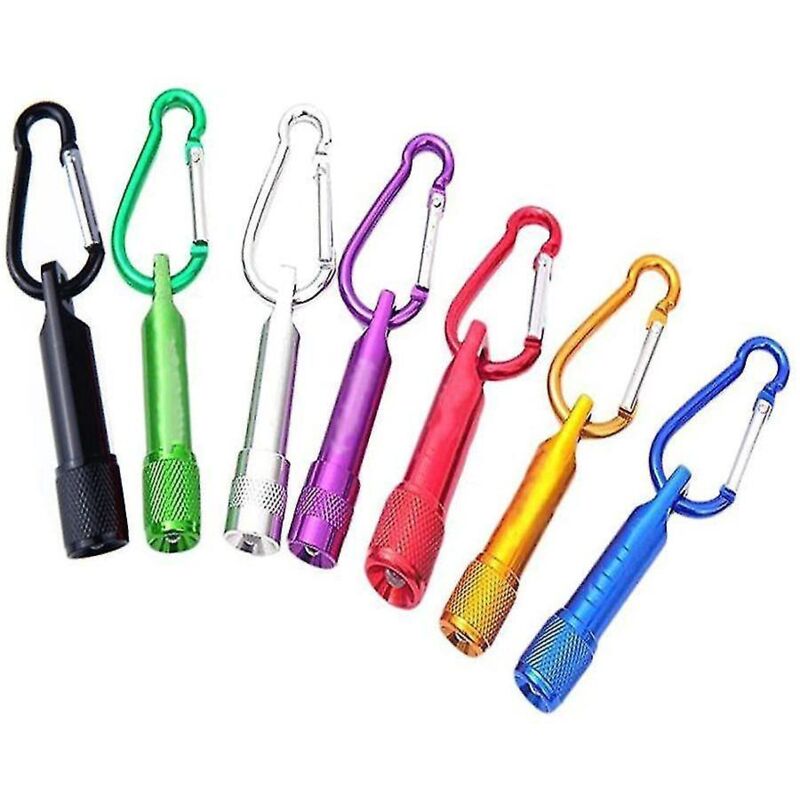 Taschenlampen-schlüsselanhänger (7er-set), Mini-taschenlampe Mit Karabinerhaken, Tragbar Und Farbenfroh, Ideal Zum Wandern, Klettern Und Für Geburtstagsfeiern.