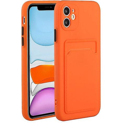 Stoßfeste Tpu-schutzhülle Mit Kartenfach Für Iphone 12, Orange
