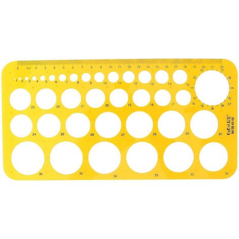 Kreisförmige Zeichenschablone, Kunststoff-zeichenlineal, Geometrisches Messlineal Für Schule Und Büro (orange) – 25,5 X 13 Cm – Orange