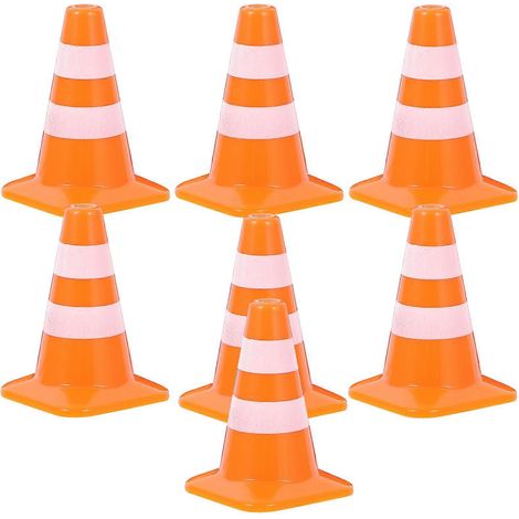 Set Mit 7 Filigranen Verkehrskegeln Für Kinder, Lernspielzeug Für Den Kindergarten, Verkehrsschild-spielzeug – 2,50 X 1,50 X 1,50 Cm – Orange