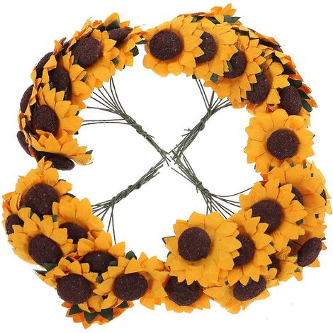 100 Schicke Mini-sonnenblumen Aus Künstlichem Papier Für Hochzeitsdekorationen Und Bastelarbeiten (orange)