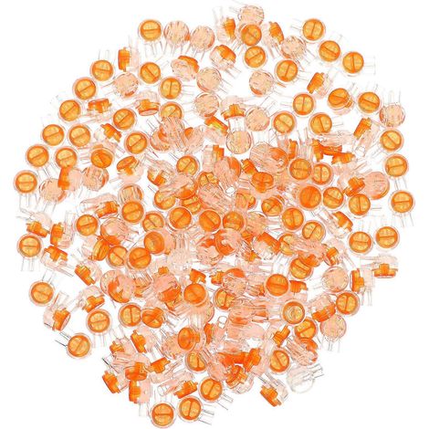 180 Transparente Knopfklemmen Für Ethernet-kabel – 1 X 0,5 X 0,5 Cm – Orange