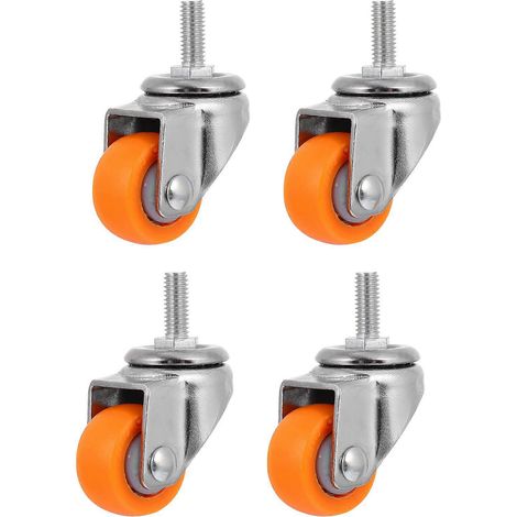 4er-set Geräuscharme Möbelrollen, Industrierollen Mit Leiser Rotation – 5,5 X 4 Cm – Orange