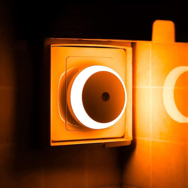 Bernsteinfarbenes Led-nachtlicht Zum Einstecken, Dämmerungssensor, Energiesparend, Sanftes Licht, 2er-pack, Orange
