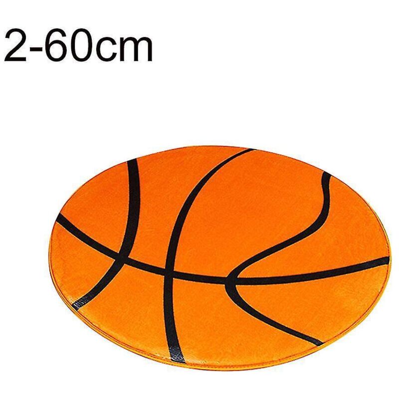 Runde Fußmatte Mit Fußball-/basketballmuster, Stuhlmatte, Teppich, Wohnaccessoire – 60 Cm – 2