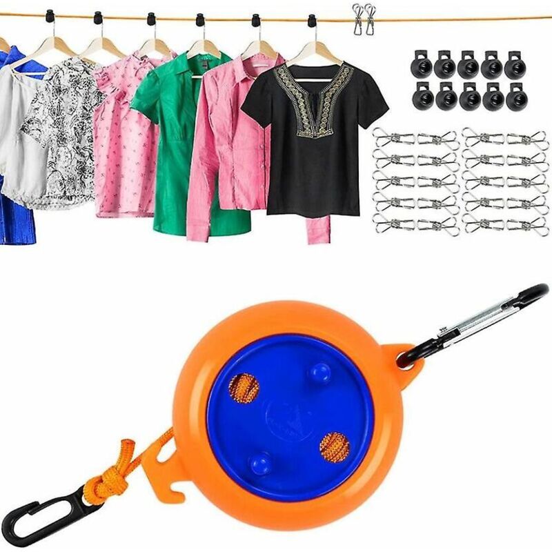 8 Meter Lange, Einziehbare Wäscheleine Für Camping, Badezimmer, Küche Und Garten.