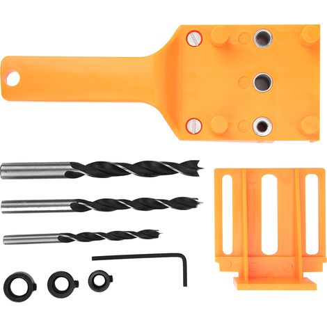 8-teiliges Bohrschablonen-set Für Holzbearbeitung, Bohr- Und Zentrierlehre Für Holzverbindungen, Markierungswerkzeuge (orange)