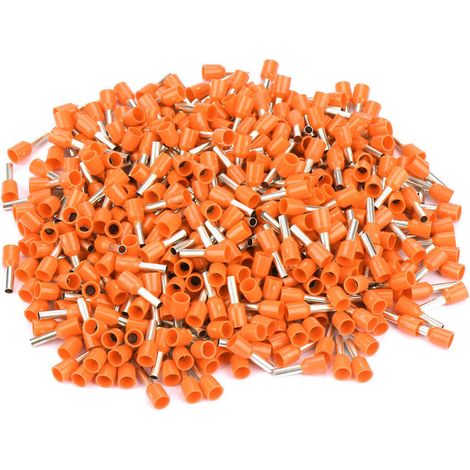 500 Stück Crimp-röhrchen E2508 Kaltkabel-isolierklemmen (orange)