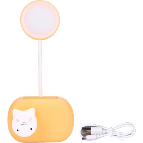 Faltbare Und Tragbare Orangefarbene Schreibtischlampe, Flexible Beleuchtung Für Schlafzimmer Und Büro.
