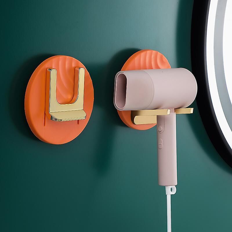 Faltbarer, Selbstklebender Haartrocknerhalter Fürs Badezimmer – Orange