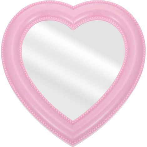 Herzförmiger Spiegel Zur Wandmontage Oder Für Den Schreibtisch. Kosmetikspiegel Für Damen. – 19 X 18 Cm – Rosa