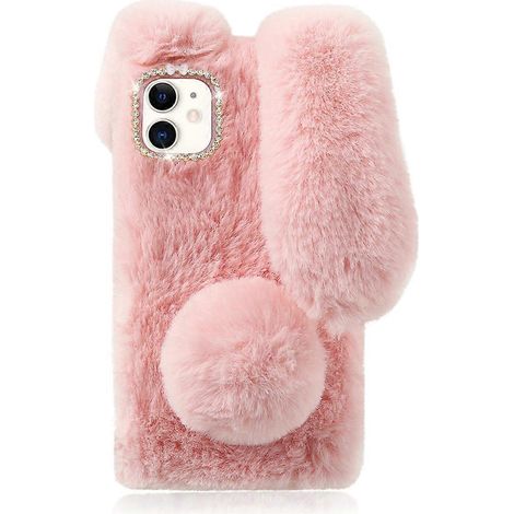 Handyhülle Kompatibel Mit Iphone 12 Mini 5,4 Zoll, Warme Plüsch-winterhülle – Apple Iphone 12 Mini 5,4 Zoll – Rosa