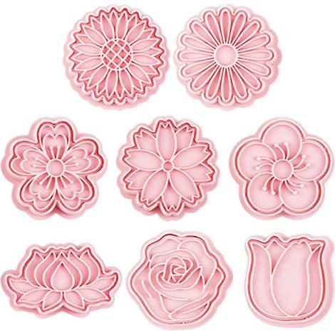 Wiederverwendbares Ausstechformen-set (8-teilig) – Ausstechformen Zum Selbermachen – Dessertausstecher – 4,9 X 4,9 X 2 Cm – Rosa