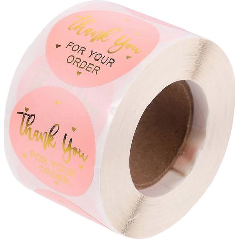 500 Selbstklebende Dankesetiketten Für Versandumschläge, Dekoration – 3,8 X 3,8 Cm – Rosa
