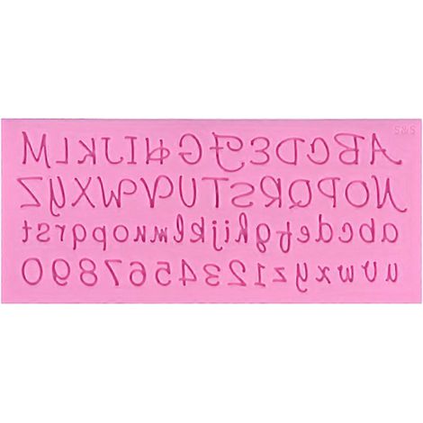Handgefertigte Silikonform Mit Englischen Buchstaben Für Fondant, Schokolade Und Kuchen (rosa)
