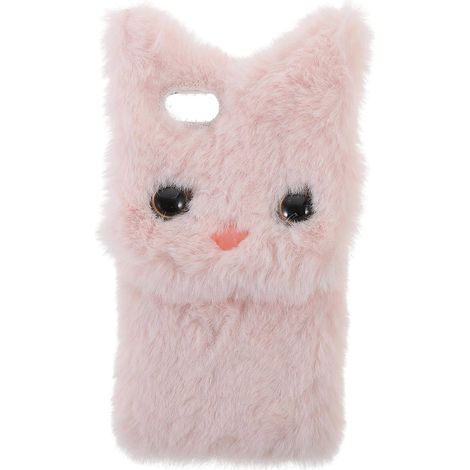Weiche Und Schützende Handyhülle Mit Katzenmotiv Aus Plüsch, Kompatibel Mit Iphone 7/8/se – 14,00 X 6,90 X 1,00 Cm – Rosa