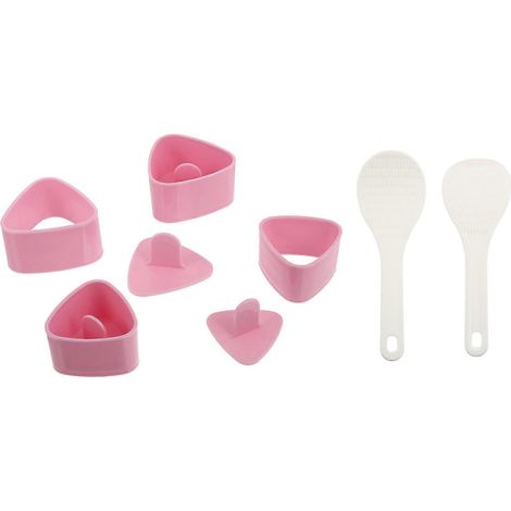 2 Sets Mit Werkzeugen Zur Zubereitung Von Onigiri Zu Hause, Niedliche Sushi- Und Reisrollenformen – 7,5 X 7,5 X 4 Cm – Rosa