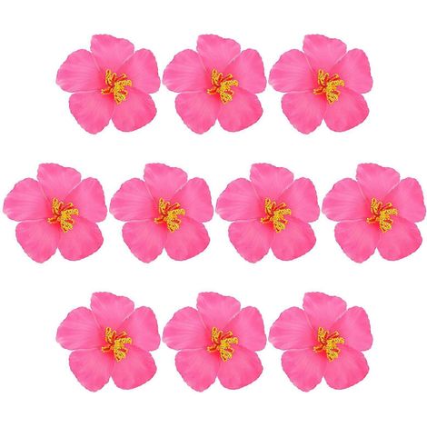 10 Wunderschöne Künstliche Rosa Hibiskusblüten – 10,00 X 10,00 X 1,00 Cm – Rosa