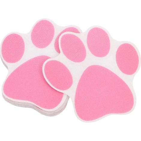 Set Mit 10 Pfoten-förmigen Badewannenaufklebern, Selbstklebende Wand- Und Bodenaufkleber – 9,9 X 9,5 Cm – Rosa