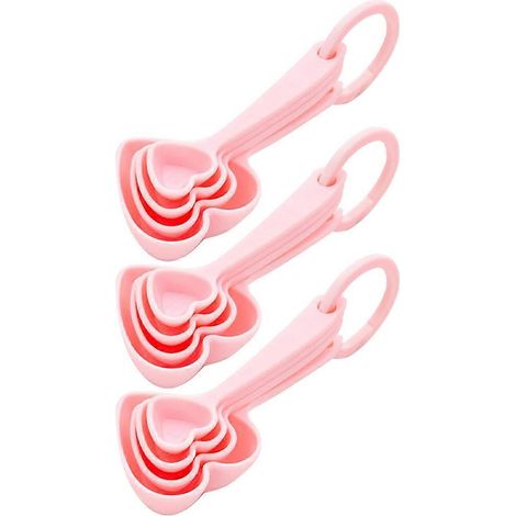 Set Mit 3 Herzförmigen Dessertlöffeln Aus Kunststoff (12-teilig), Einzigartiges Besteck, Ideales Hochzeitsgeschenk Für Zuhause Oder Restaurant. – 12,00 X 5,00 X 5,00 Cm – Rosa