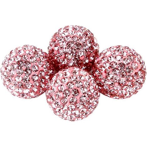 4er-set Autoreifenkappen Mit Kristall- Und Strasssteinen, Glänzend Und Staubdicht, Autozubehör (rosa) – 1,80 X 1,80 X 1,60 Cm – Rosa