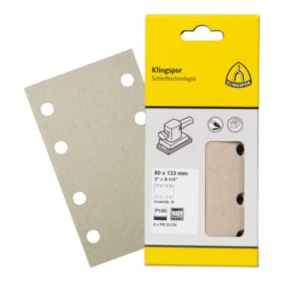 Klingspor PS 33 CK Streifen kletthaftend, 93 x 178 mm Korn 80 Lochform GL17, SB-verpackt im Reiter