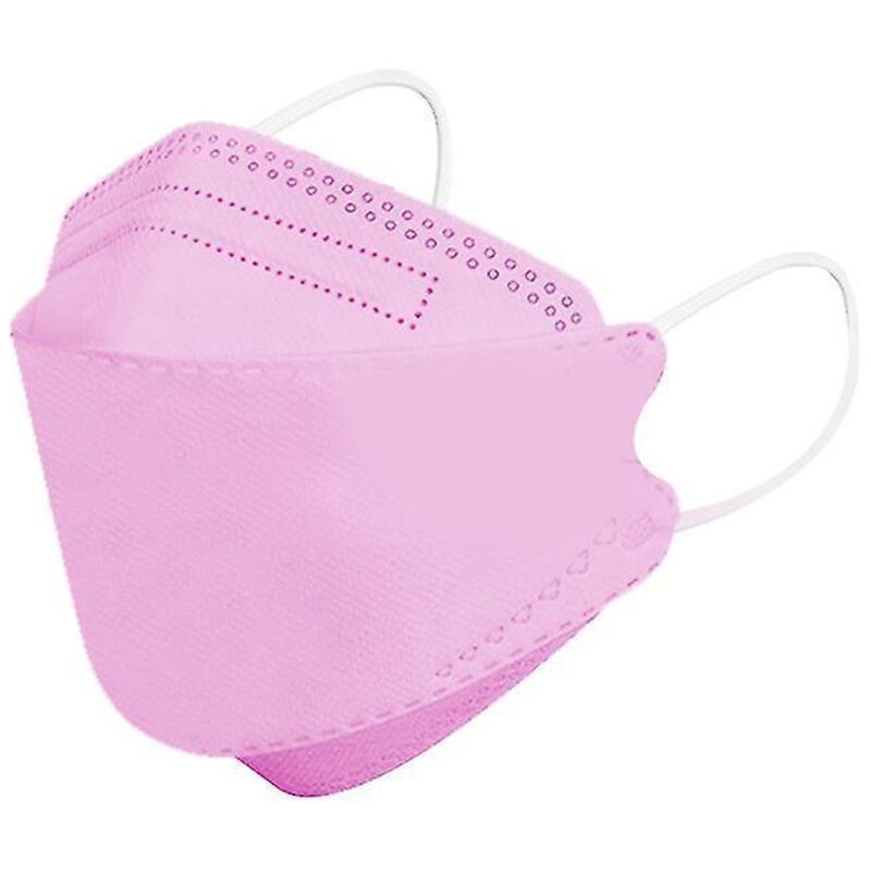 Packung Mit 50 Einweg-gesichtsmasken Für Kinder, 4-lagig, Verstellbar Und Atmungsaktiv, Rosa