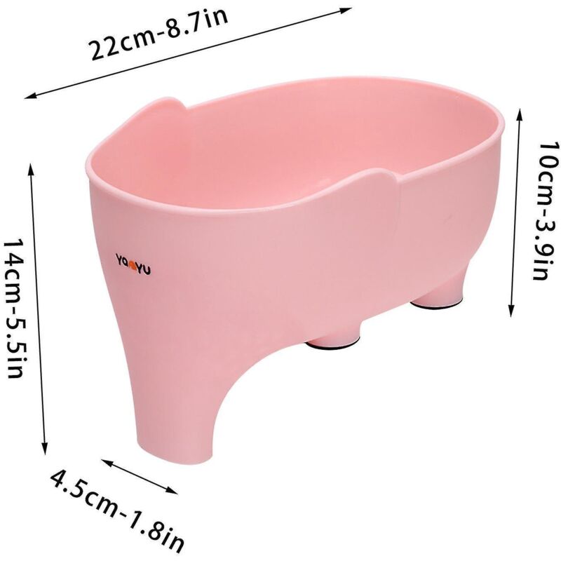 Yanyu Küchen-abtropfkorb Elefant, Spülbecken-sieb, Restekorb, Wäschekorb, Rosa