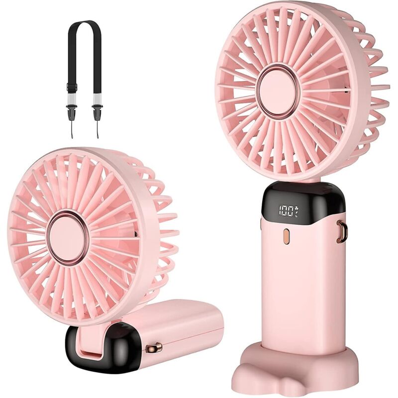 Wiederaufladbarer Mini-usb-ventilator Mit 5 Geschwindigkeitsstufen Und 4000-mah-akku – Faltbarer Und Tragbarer Tischventilator Für Büro Und Outdoor-einsatz