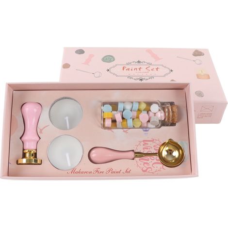 Retro-wachssiegel-set Mit Abnehmbarem Griff, Rosa Iris-design Für Briefumschläge Und Einladungen