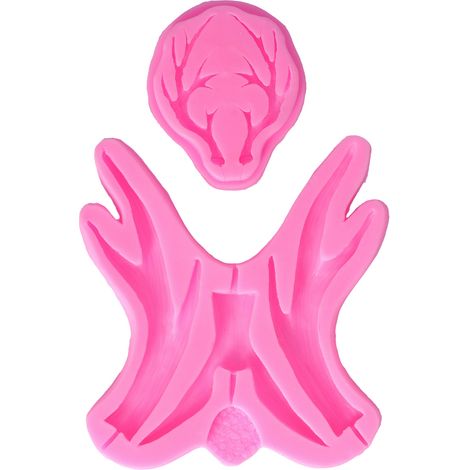 2-teilige, Flexible Silikonformen In Hirschgeweihform, Antihaftbeschichtet Für Schokolade Und Weihnachtsgebäck