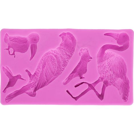 Tragbare, Flexible Silikon-kuchenform Mit Vogelmotiv Für Schokolade Und Kerzen (rosa)