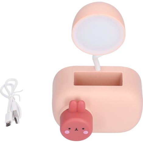 Niedliche Led-schreibtischlampe In Hasenform Mit Integriertem Anspitzer Und Usb-anschluss, Für Schlafzimmer, Büro, Schule, Rosa