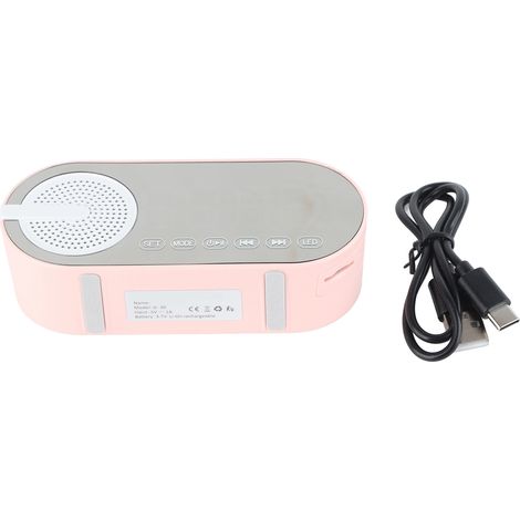 Bluetooth 5.0-lautsprecher Mit Digitaluhr, Ukw-radio, Farbigen Lichtern Und Kraftvollem Bass – Pink