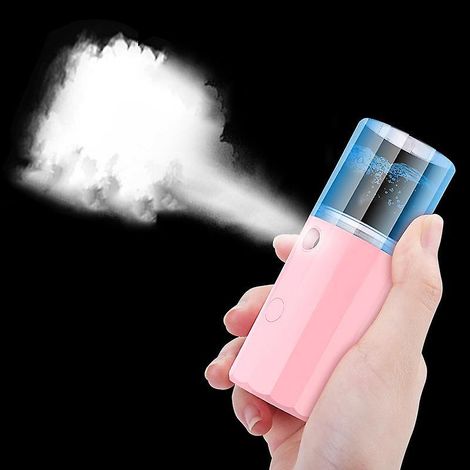 Elektrischer Feinnebelzerstäuber Zur Reinigung Kleiner Rosa Sprühflaschen