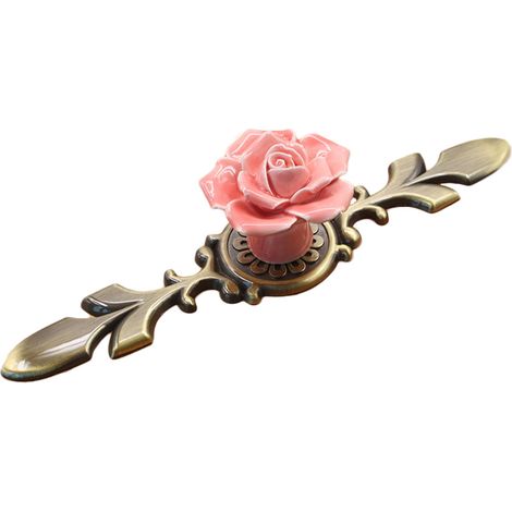 Schubladengriff Aus Keramik Und Legierung, Eleganter Türgriff Für Möbel Und Schränke, Rosa Ausführung 2