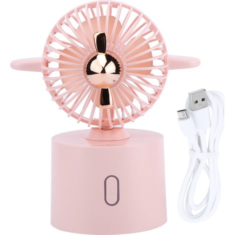 Wiederaufladbarer Usb-tischventilator Mit Oszillierendem Kopf – Rosa Für Schlafzimmer Und Büro