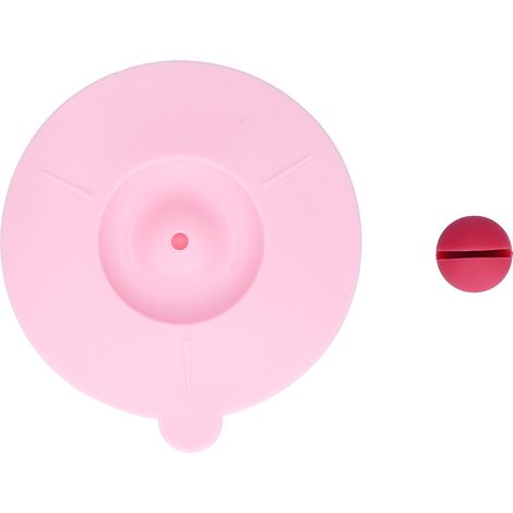 Silikon-becherdeckel Mit Integriertem Löffel, Starke Haftung, Abgerundete Ecken, Angenehme Haptik, Rosa