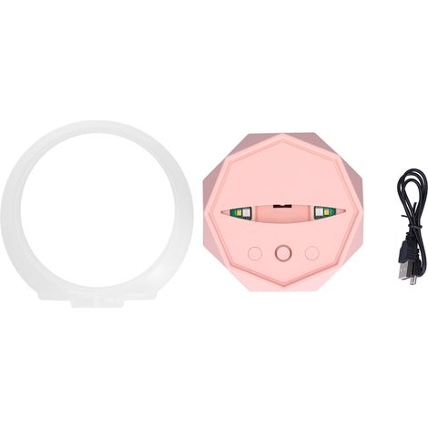 Kabelloser Lautsprecher Mit 3 Led-farbthemen Und Nachtlicht, Einzigartiges Tragbares Design Für Partys Zu Hause – Pink