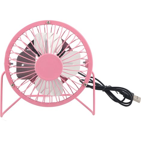 Mini-tischventilator Mit Leisem Usb-anschluss Aus Aluminium – Rosa