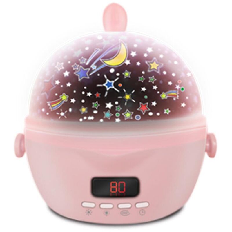 Pinkfarbene Led-sternenhimmel-projektionslampe – Nachtlicht Mit Timer Und Projektion Eines Kompletten Sternenhimmels – Ideales Geburtstagsgeschenk