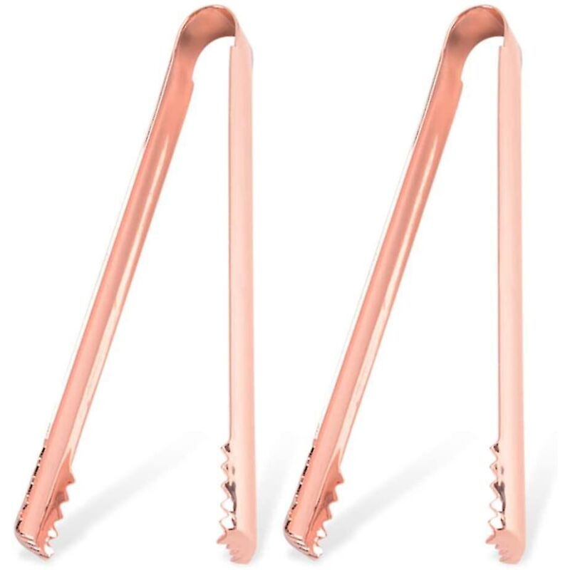 Set Mit 2 Küchenzangen Aus Roségoldenem Edelstahl Zum Grillen, Zubereiten Von Sandwiches Und Mehr