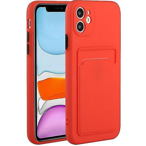 Rote, Stoßfeste Tpu-schutzhülle Mit Kartenfach Für Iphone 12